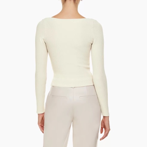 ❌sold Aritzia Babaton Sculpt Knit Longsleeve Size XS Epicurean brown - Picture 6 of 7